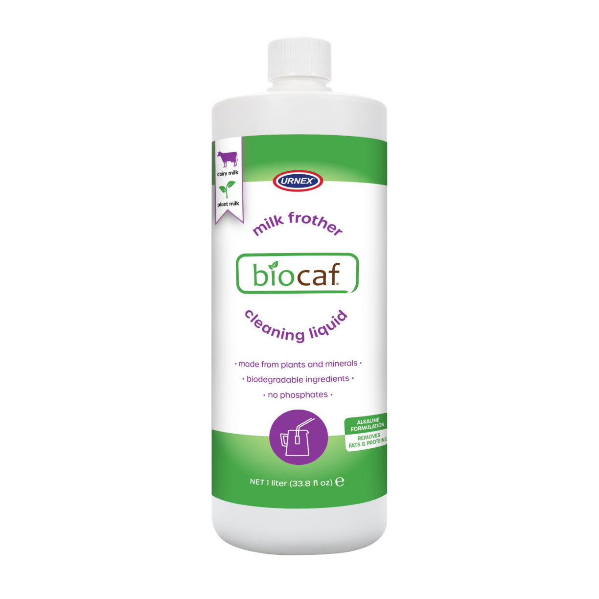 Urnex Biocaf Milk Frother Cleaning Liquid – 1 L (33.8 fl oz)